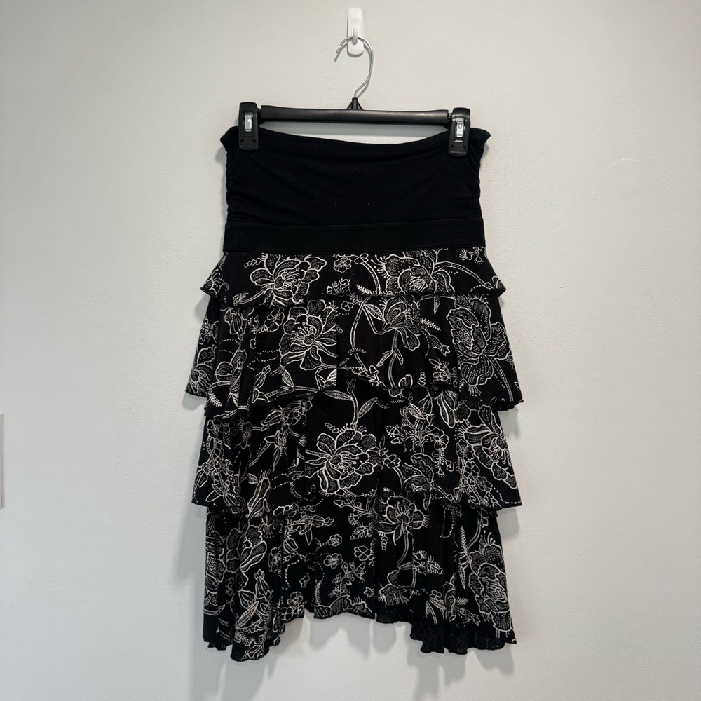 Express Black and White Strapless Bubble Mini Dress